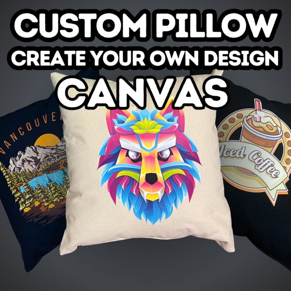 Custom Canvas Throw Pillow - DTF Thumbnail